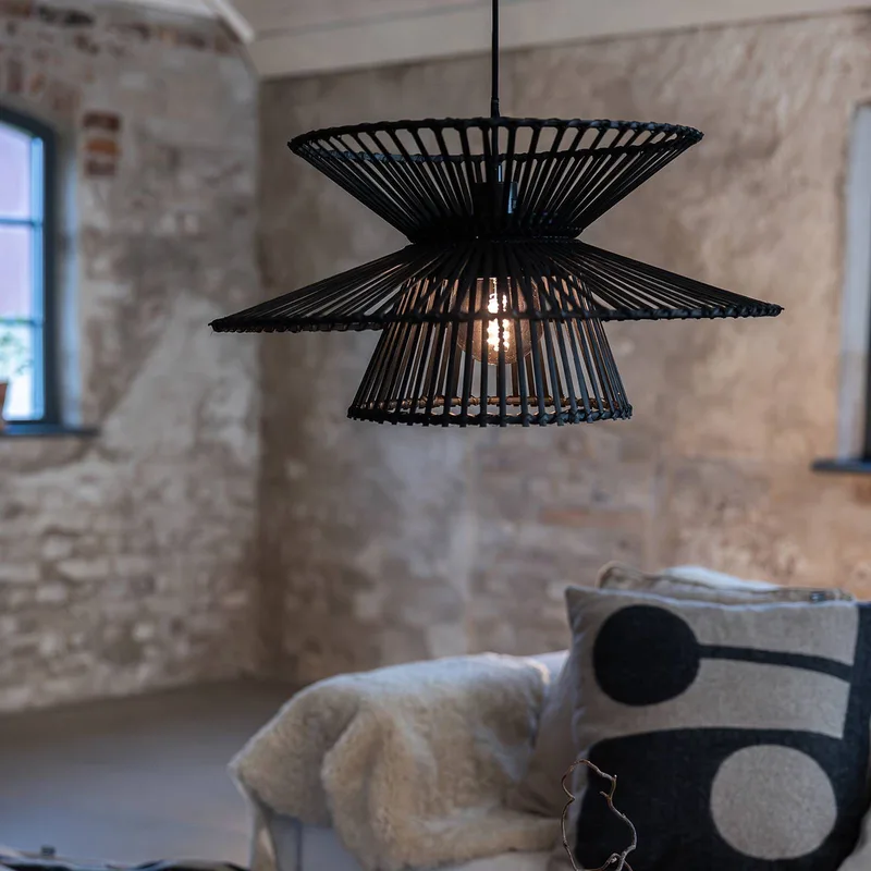 Hanglamp Duplici, bamboe, Ø 57 cm, E27 by Markslöjd in Black – product photo 2 of 3
