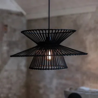 Hanglamp Duplici, bamboe, Ø 57 cm, E27 by Markslöjd in Black – product photo 1 of 3