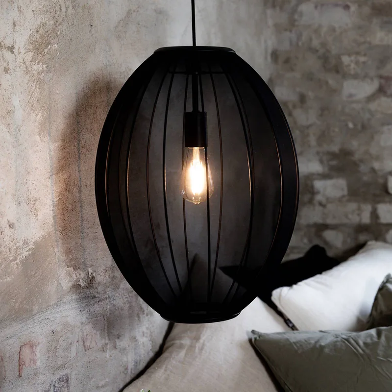 Pendelleuchte Florence, Ø 40 cm, Nylon von Markslöjd in Schwarz – Produktfoto 1 von 3