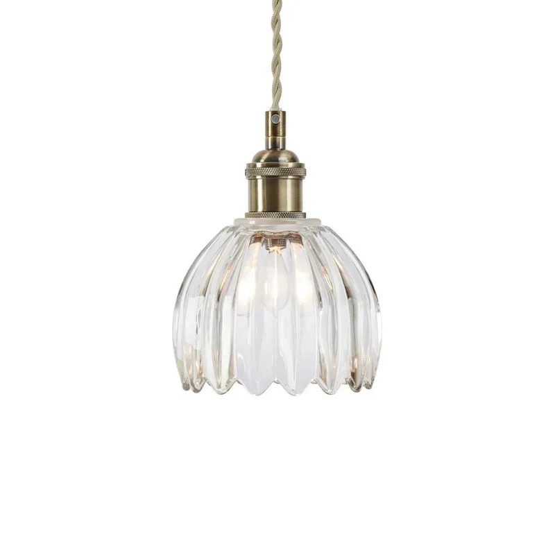 Hanglamp Gota, oud messing/helder, glas, Ø 13 cm, stekker de Markslöjd en Oud messing, Transparent – photo produit