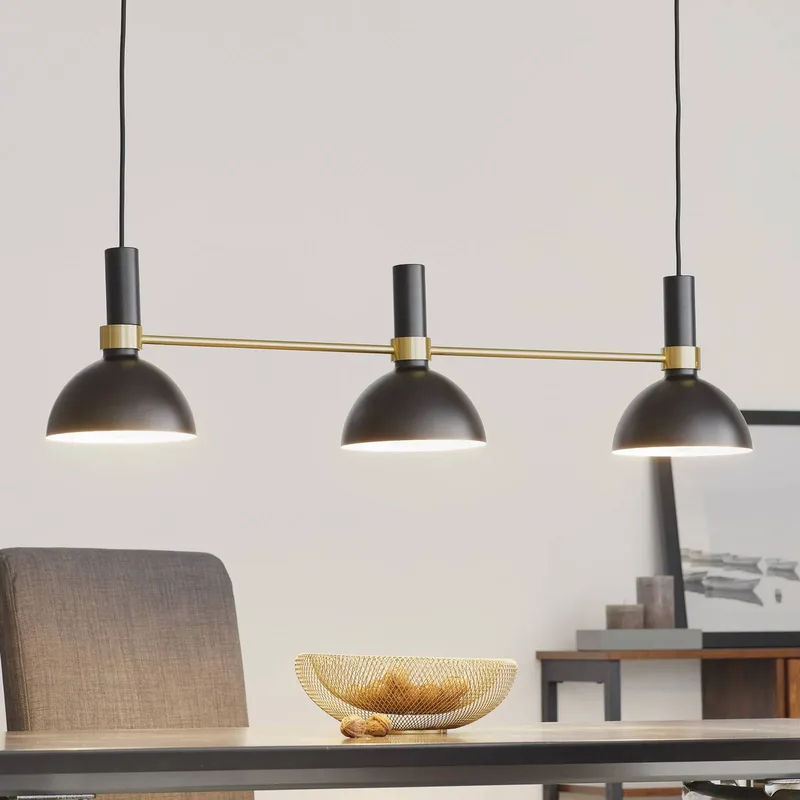 Larry 3 Suspension Black/Brushed Brass de Markslöjd en Noir, Laiton – photo produit 1 sur 5