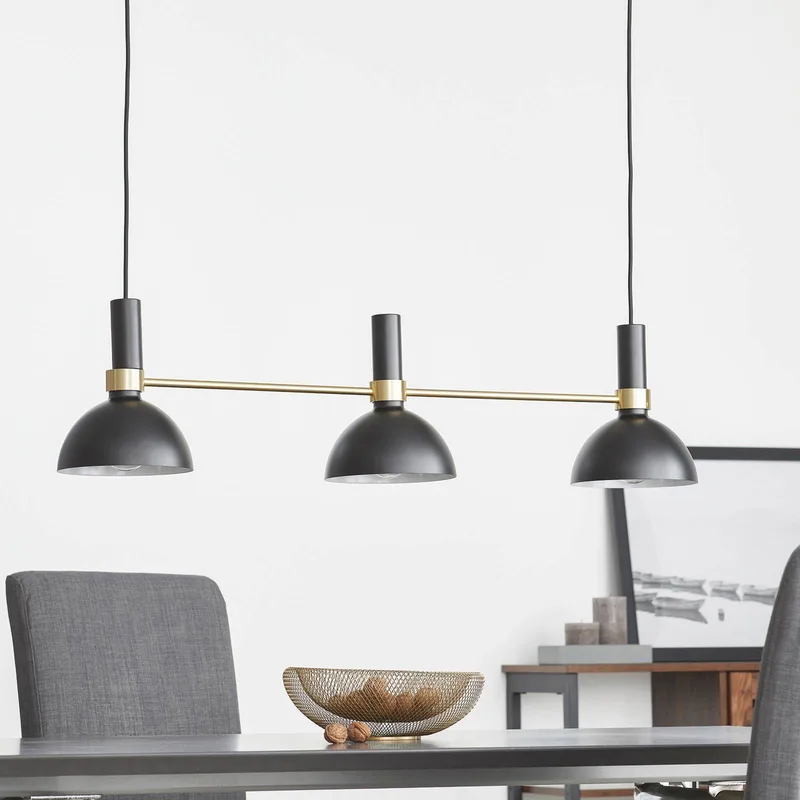 Larry 3 Suspension Black/Brushed Brass de Markslöjd en Noir, Laiton – photo produit 2 sur 5