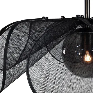 Suspension Styrka, Ø 63 cm, noir et gris fumée, fibre de bananier de Markslöjd en Noir, Rookgrijs – photo produit 5 sur 5