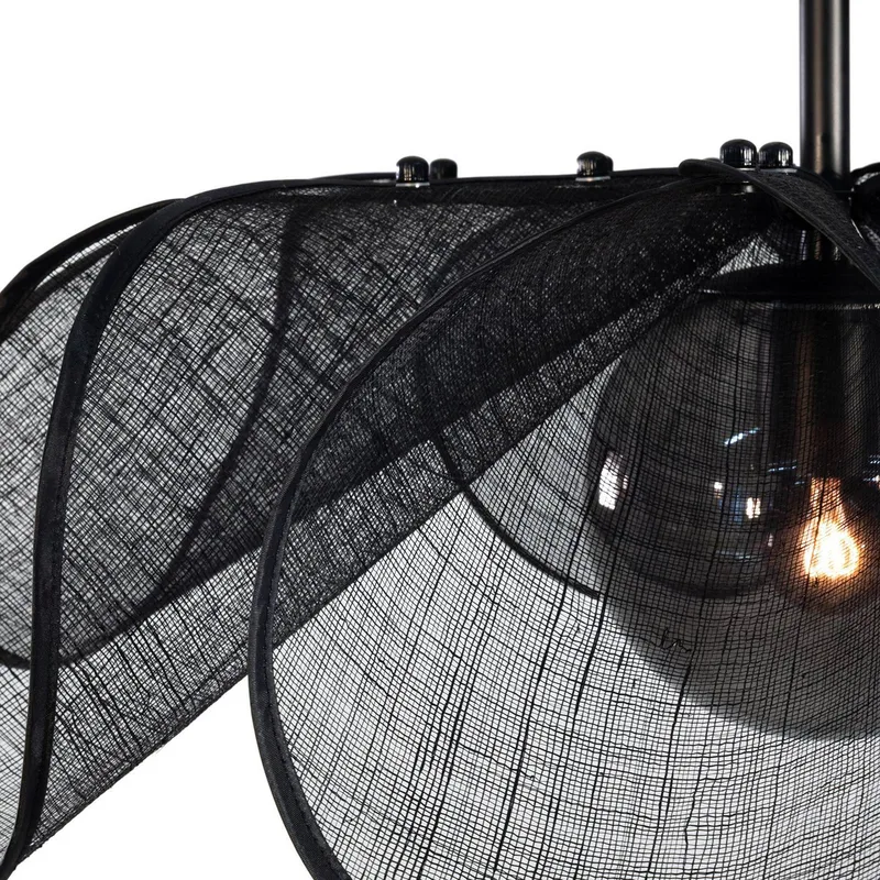 Suspension Styrka, Ø 63 cm, noir et gris fumée, fibre de bananier de Markslöjd en Noir, Rookgrijs – photo produit 5 sur 5