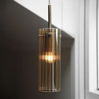 Hanglamp Tibia, stekker, amber/messingkleurig Ø 7 cm by Markslöjd in Amber, Brass – product photo 1 of 3