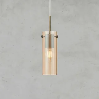 Hanglamp Tibia, stekker, amber/messingkleurig Ø 7 cm by Markslöjd in Amber, Brass – product photo 2 of 3