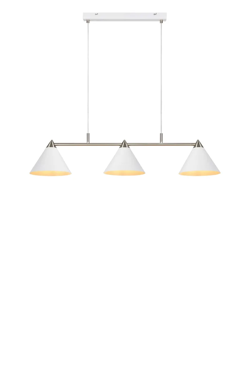 KLINT hanglamp E27 wit/staal 3-lichts 98cm van Markslöjd – productfoto