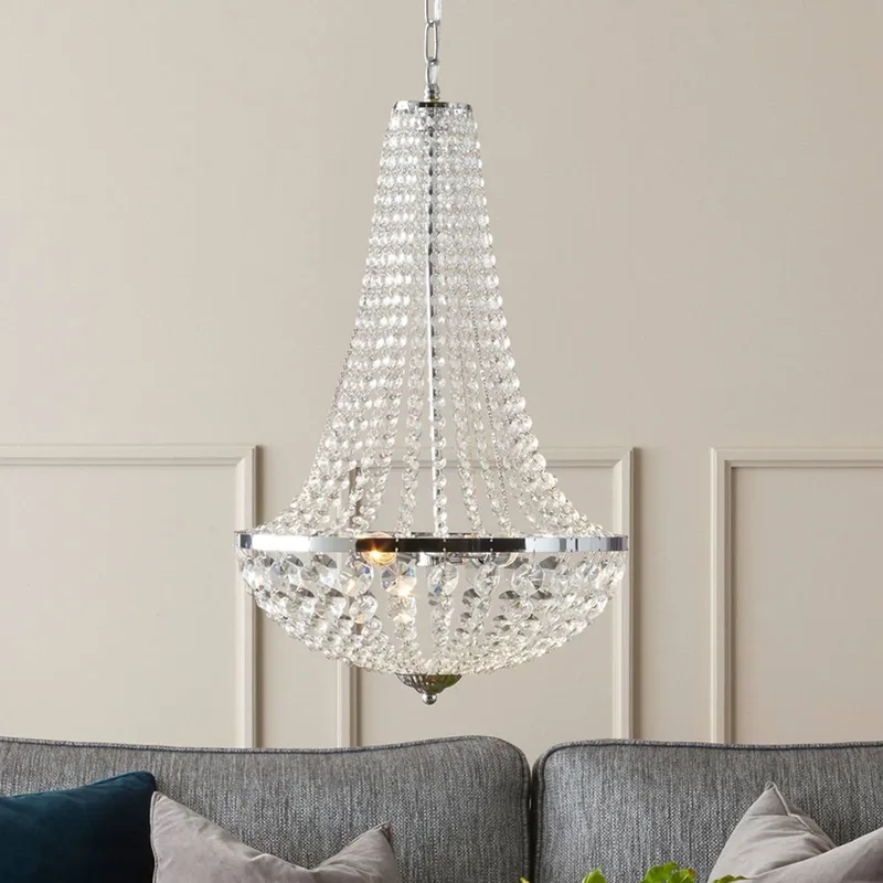 Kroonluchter Gränsö voor de badkamer, Ø 30 cm de Markslöjd en Chrome, Transparent – photo produit 1 sur 3