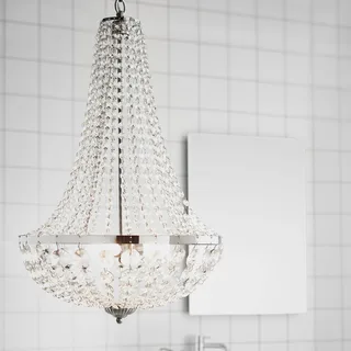 Kroonluchter Gränsö voor de badkamer, Ø 40 cm de Markslöjd en Chrome, Transparent – photo produit 2 sur 3