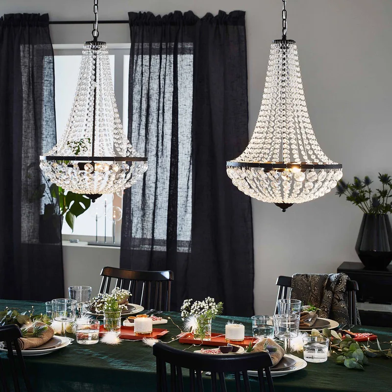 GRÄNSÖ lustre noir 40 cm de Markslöjd en Noir, Transparent – photo produit 2 sur 4