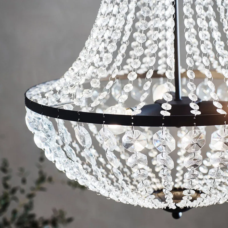 GRÄNSÖ lustre noir 50 cm de Markslöjd en Noir, Transparent – photo produit 3 sur 5