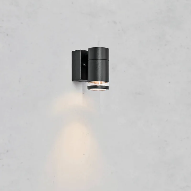 LED buiten wandlamp Luno, 1-lamp, IP65, dimbaar. von Markslöjd in Schwarz – Produktfoto