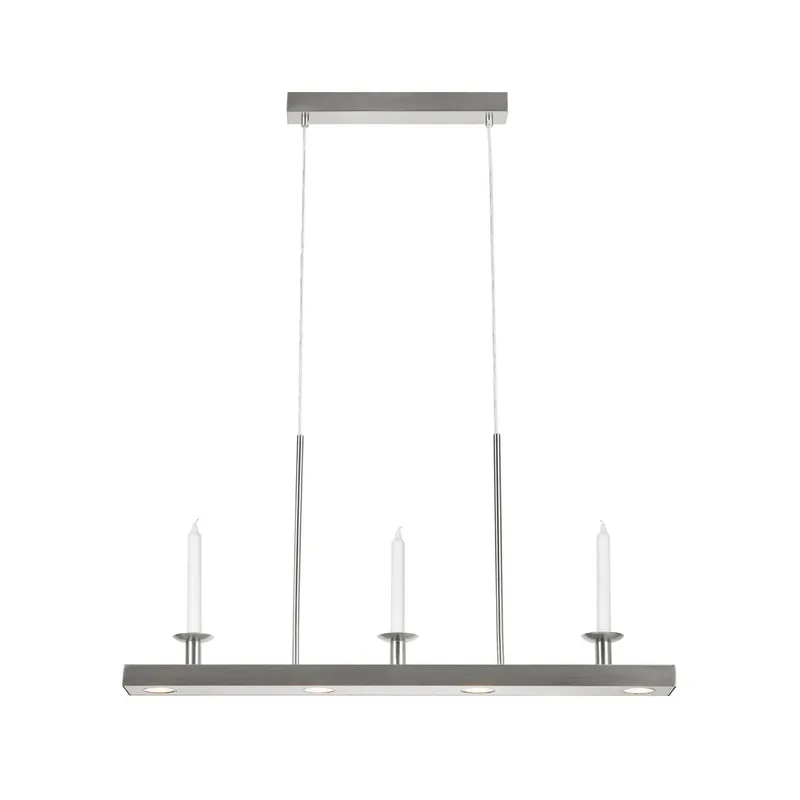 LED hanglamp Dining, nikkel, ijzer, lengte 82 cm, dimbaar. by Markslöjd in Vernikkeld satijn – product photo