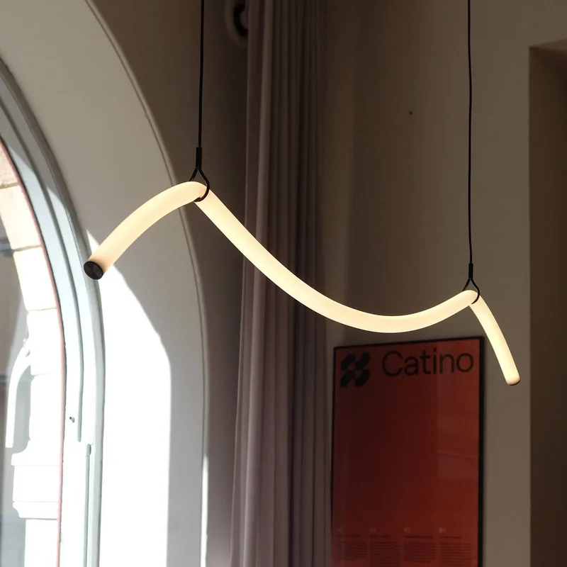 LED hanglamp Melt, zwart/wit, 112 cm lang by Markslöjd in White, Black – product photo 2 of 3