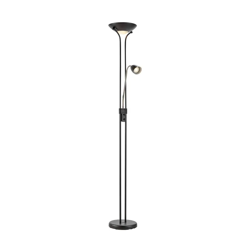 LED uplighter Modu, zwart, leeslampje, hoogte 180 cm, dimbaar. van Markslöjd in Zwart, Transparant – productfoto