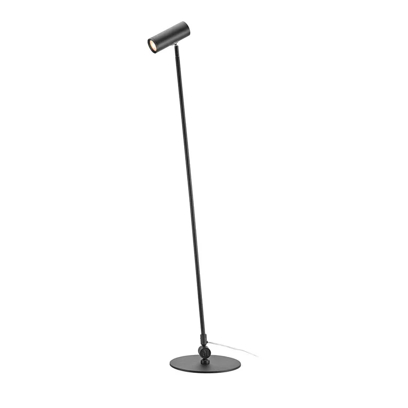 LED vloerlamp Arlo, zwart, ijzer, hoogte 132 cm, dimbaar de Markslöjd en Noir, Transparent – photo produit