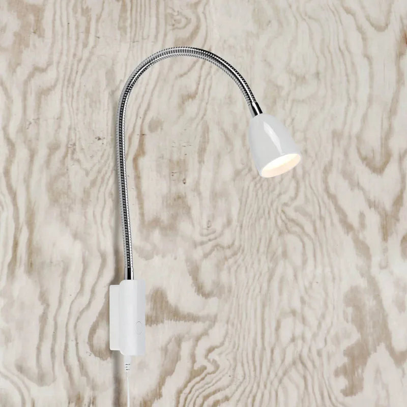 LED wandlamp Tulip met kabel en stekker de Markslöjd en Blanc – photo produit