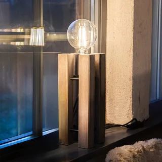 Lodge Tischlampe Braun 36 cm von Markslöjd in Walnoot – Produktfoto 1 von 3