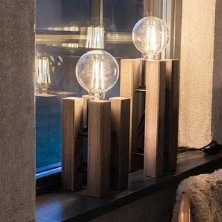 Lodge Tischlampe Braun 36 cm von Markslöjd in Walnoot – Produktfoto 2 von 3