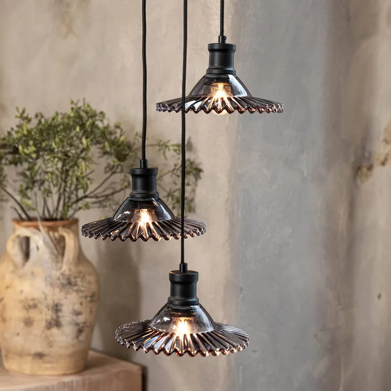 Novia 3 Suspension Black/Smoke de Markslöjd en Rookgrijs-transparant, Noir – photo produit