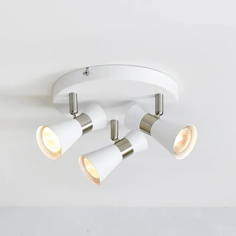 Folie Round 3 Plafonnier Blanc/Nickel de Markslöjd en Blanc, Staal – photo produit