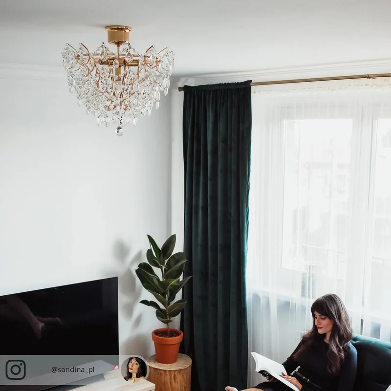 Plafondlamp Rosendal Ø 48 cm goud van Markslöjd in Duidelijk – productfoto 2 van 2