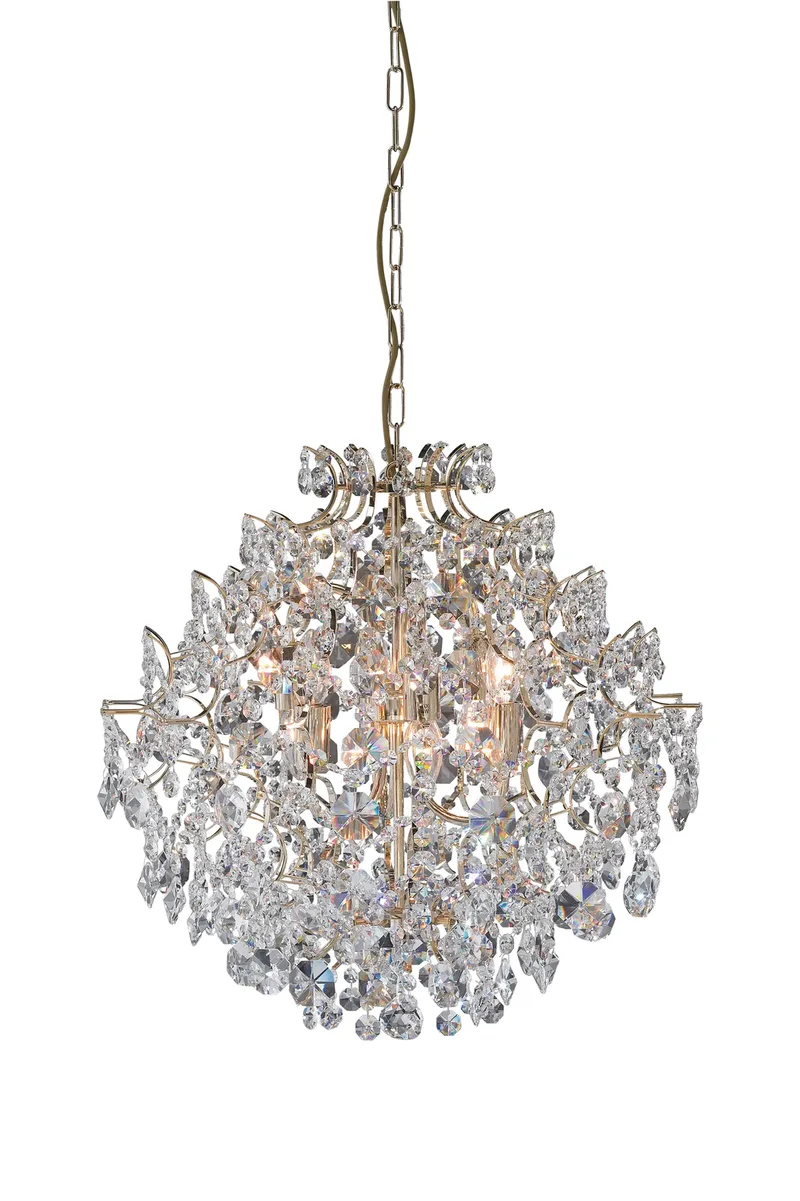Rosendal Kristall Kronleuchter Gold 53 cm de Markslöjd – photo produit