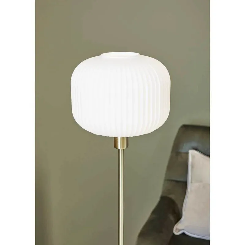 Sober Vloerlamp Brushed Brass/White de Markslöjd – photo produit