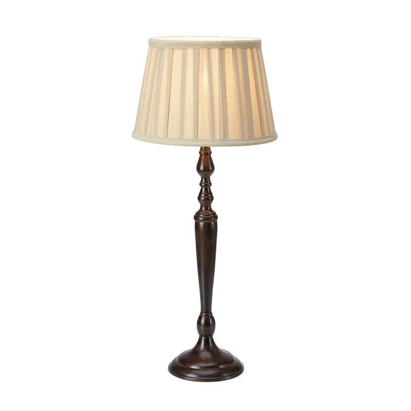 Tafellamp Chocolat, hoogte 60 cm, beige/bruin, metaal/stof by Markslöjd in Beige, Brown – product photo
