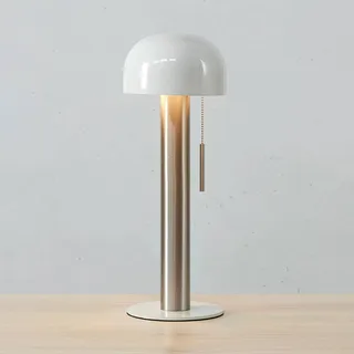 Bordslampa Costa i metall, vit/nickel von Markslöjd in Weiß, Nikkel – Produktfoto 2 von 2