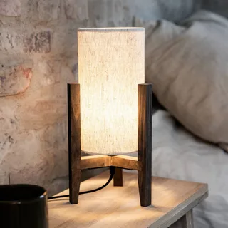 Eruca 1 Tischleuchte H34 Walnut/Beige von Markslöjd in Braun, Beige – Produktfoto 1 von 3