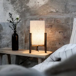 Tafellamp Eruca, hoogte 39 cm, bruin/beige, hout/linnen fra Markslöjd i Brun, Beige – produktbillede 2 af 4