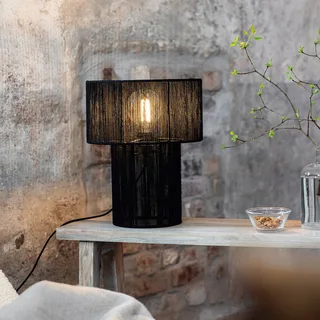 Tafellamp Soga, jute, hoogte 40 cm van Markslöjd in Zwart – productfoto 2 van 3