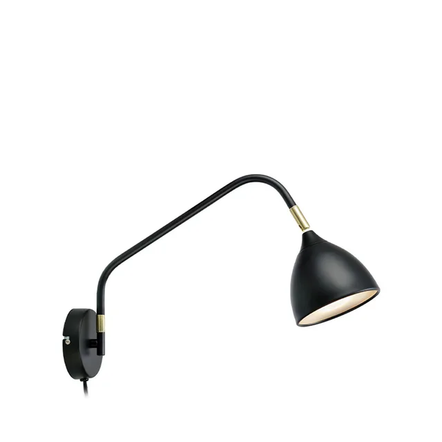 Valencia Wandlamp Zwart/Geel Koper