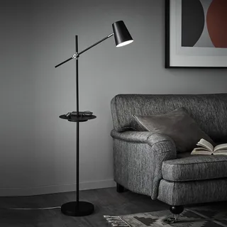 Gulvlampe Linear med USB opladestation fra Markslöjd i Sort – produktbillede 1 af 3