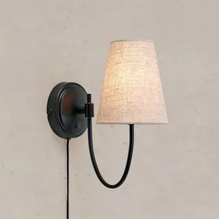 wandlamp Amar, beige/zwart, stekker, E14 fra Markslöjd i Beige, Sort – produktbillede 2 af 4