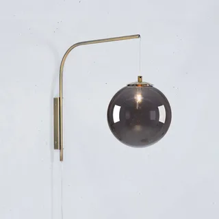 Wandlamp Dione, messing/rookgrijs, hoogte 40 cm stekker fra Markslöjd i Messing, Rookgrijs – produktbillede 2 af 2