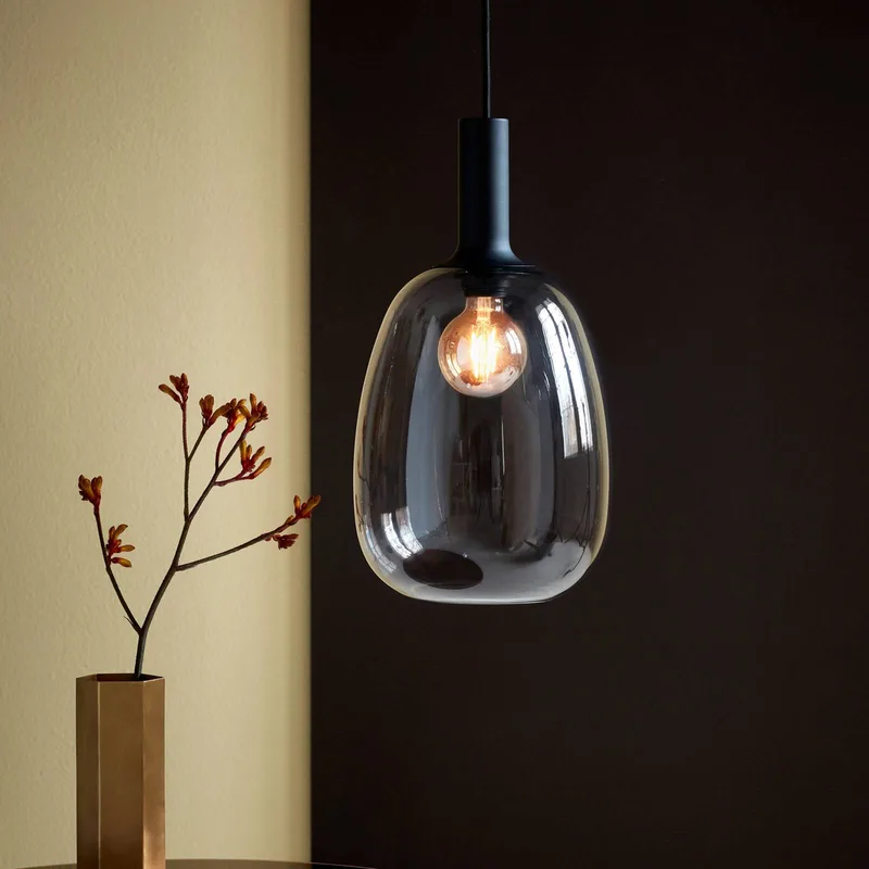 Alton 23-hanglamp-E27-smoke glas/zwart fra Nordlux i Sort – produktbillede 2 af 5