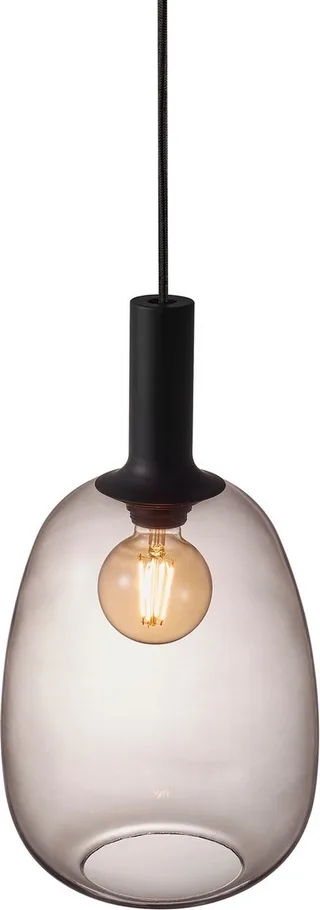 Alton 23-hanglamp-E27-smoke glas/zwart fra Nordlux i Sort – produktbillede 1 af 5