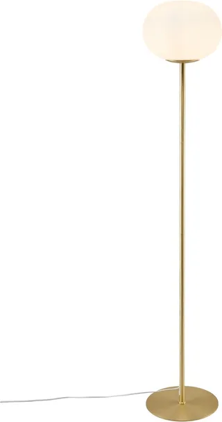 Alton 27,5-vloerlamp-E27-opaal glas/messing fra Nordlux i Messing – produktbillede 1 af 2