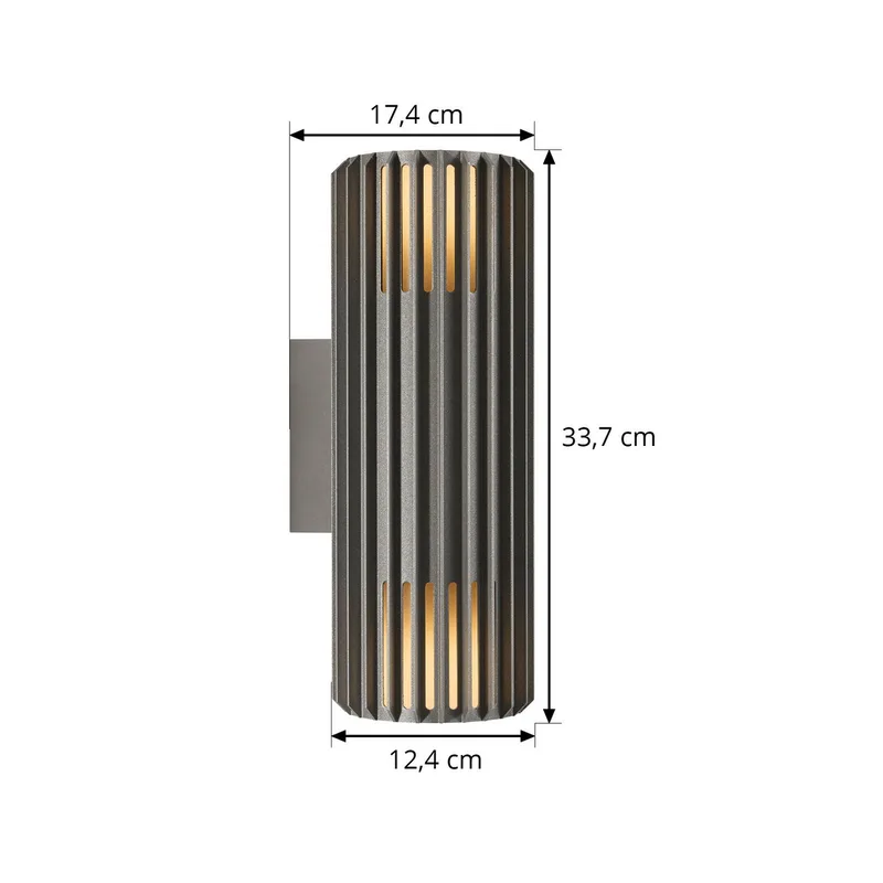 Aludra-wandlamp-seaside-up & down-2xE27-antraciet van Nordlux in Antraciet – productfoto 3 van 3