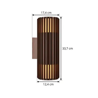 Udendørs væglampe Aludra Double Seaside Aluminium brun 2 lyskilder. fra Nordlux i Brun – produktbillede 3 af 3