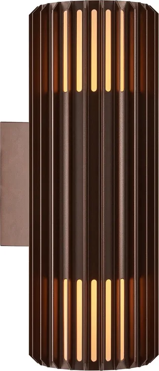 Udendørs væglampe Aludra Double Seaside Aluminium brun 2 lyskilder. fra Nordlux i Brun – produktbillede 1 af 3