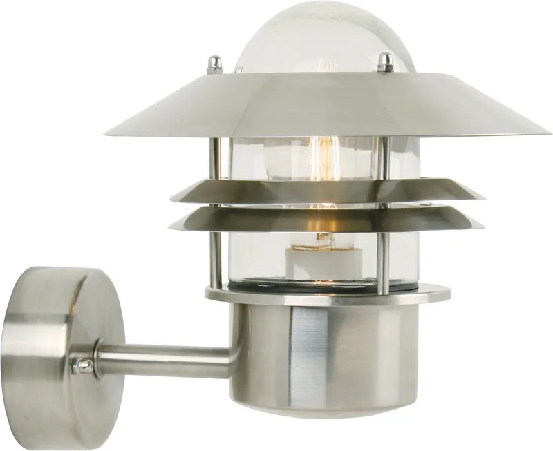 Blokhus Wandlamp Buiten - E27 - IP54 - Roestvrij staal de Nordlux en Gris – photo produit