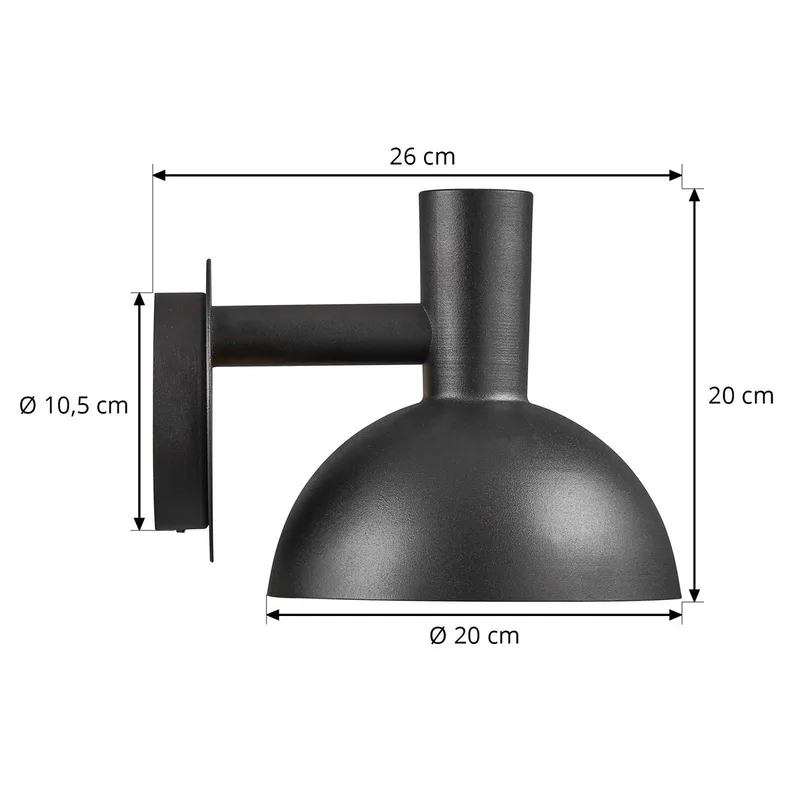 Buitenwandlamp ARKI Ø 20 cm van Nordlux in Zwart – productfoto 4 van 5