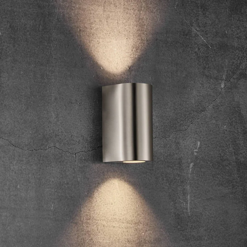Udendørs væglampe Canto Maxi 2, GU10, 17 cm, IP44 fra Nordlux i Roestvrij staal – produktbillede 1 af 5