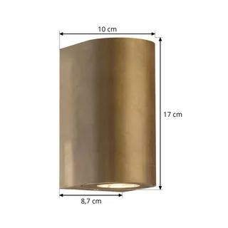Utomhus vägglampa Canto Maxi 2, mässingsfärgad, GU10, 17 cm, IP44 från Nordlux i Mässing – produktbild 3 av 4