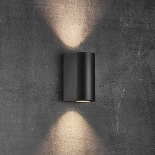 Dimbar LED-Vägglampa för Utomhusbruk Canto från Nordlux i Svart, Gestructureerd – produktbild 1 av 4