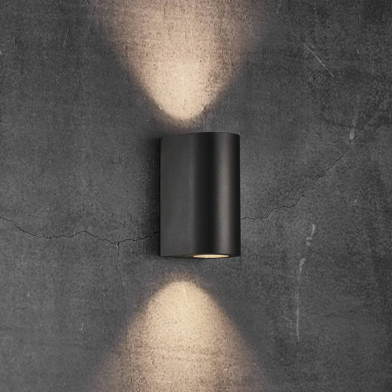 Dimbar LED-Vägglampa för Utomhusbruk Canto från Nordlux i Svart, Gestructureerd – produktbild 1 av 4