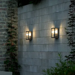 Buitenwandlamp Luchy, lantaarn, zwart, metaal, E27 van Nordlux in Zwart, Helder – productfoto 3 van 3